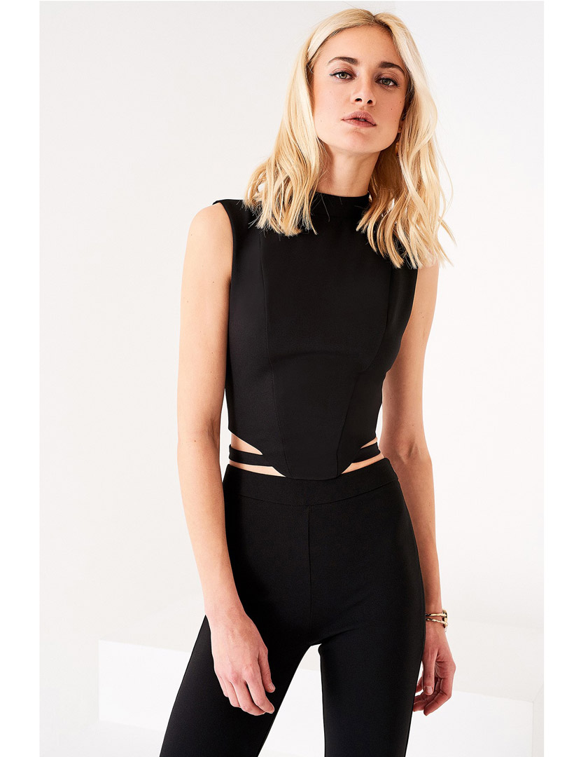 Black Cowl Top