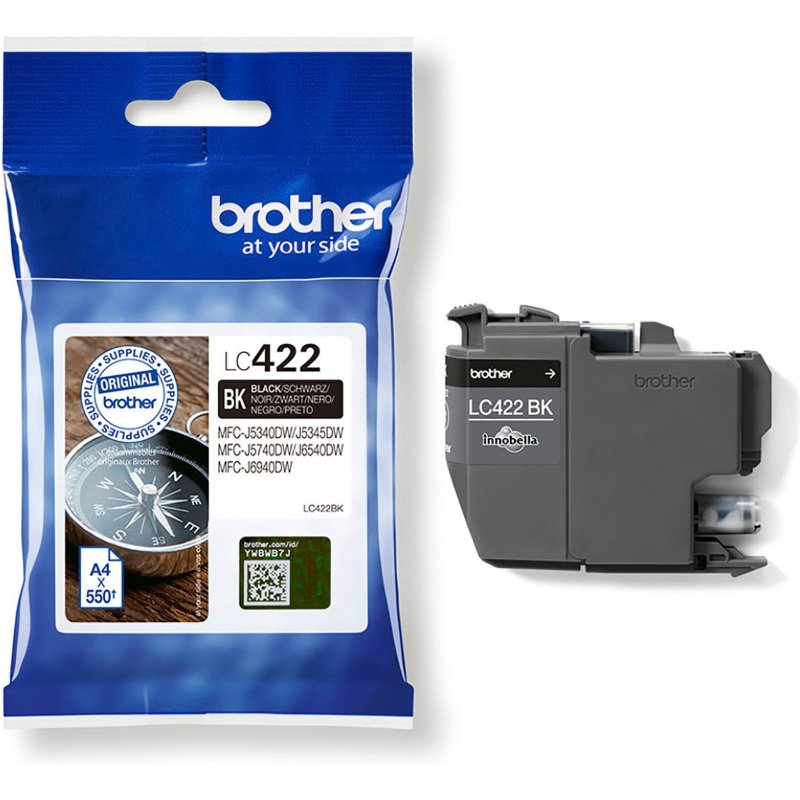 Cartouche Brother LC422 noire pour imprimante jet d'encre