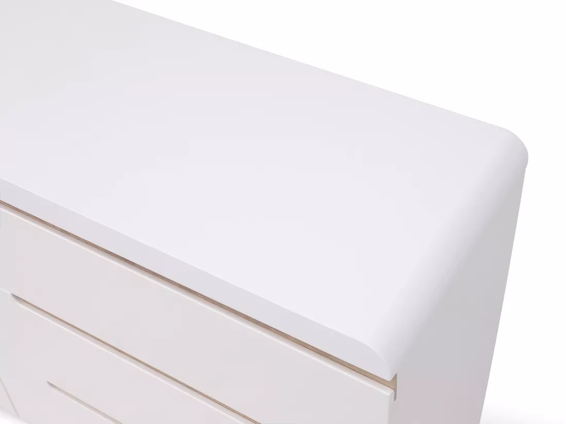 Buffet avec 2 portes et 3 tiroirs - Blanc et naturel - NURINI