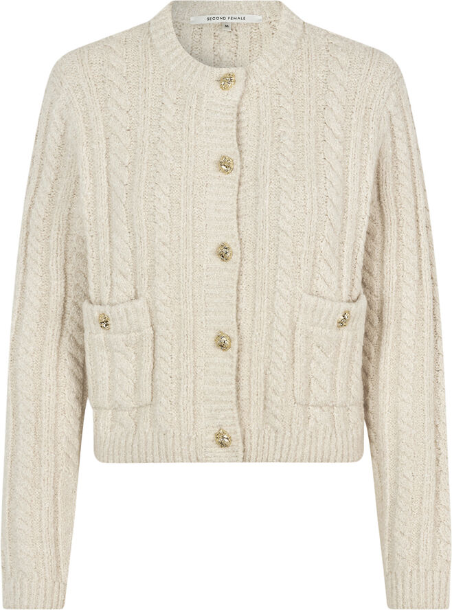 Second Female Karolina Knit Cardigan Pumice stone