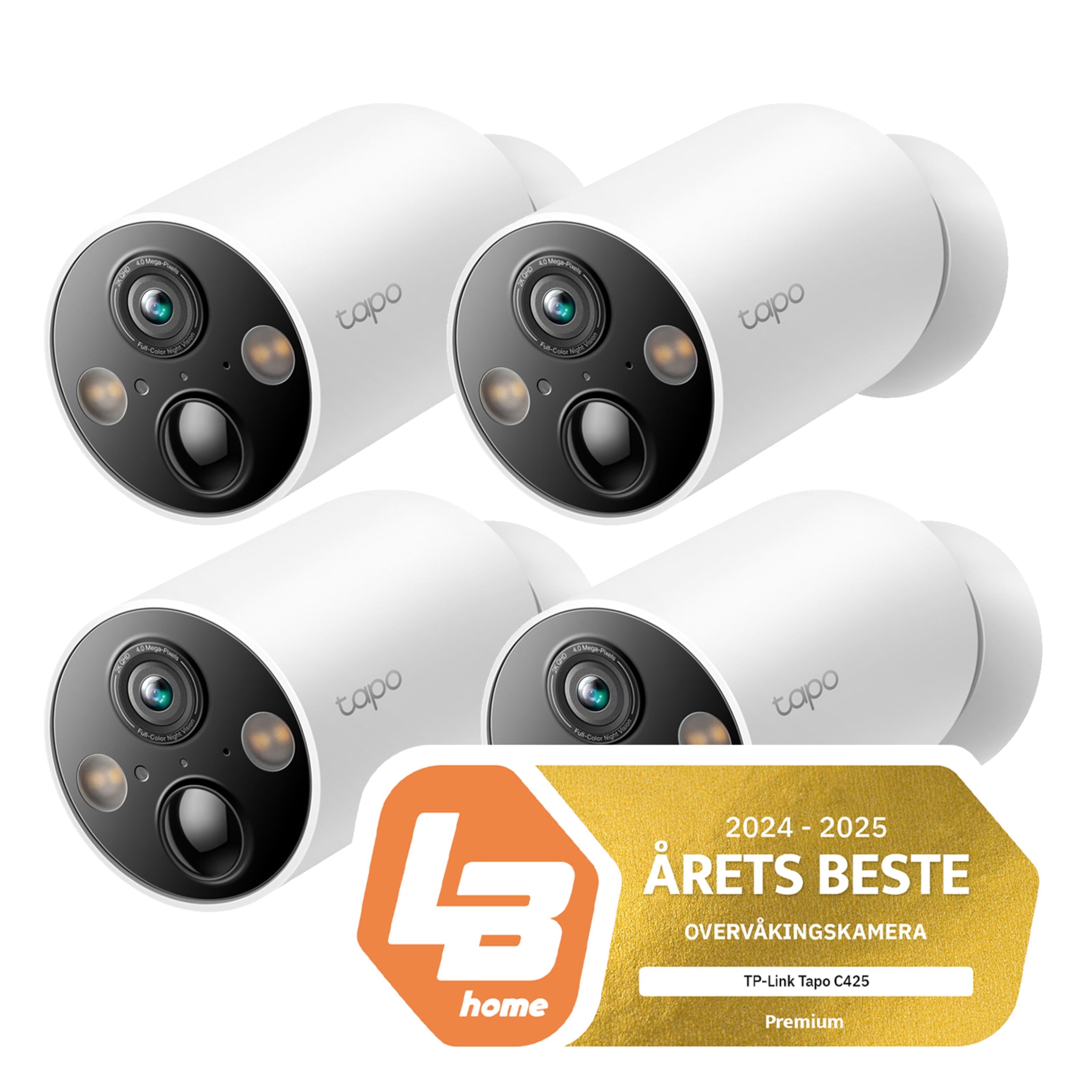 TP-link Tapo C425 Overvåkingskamera med wifi 4-pk.