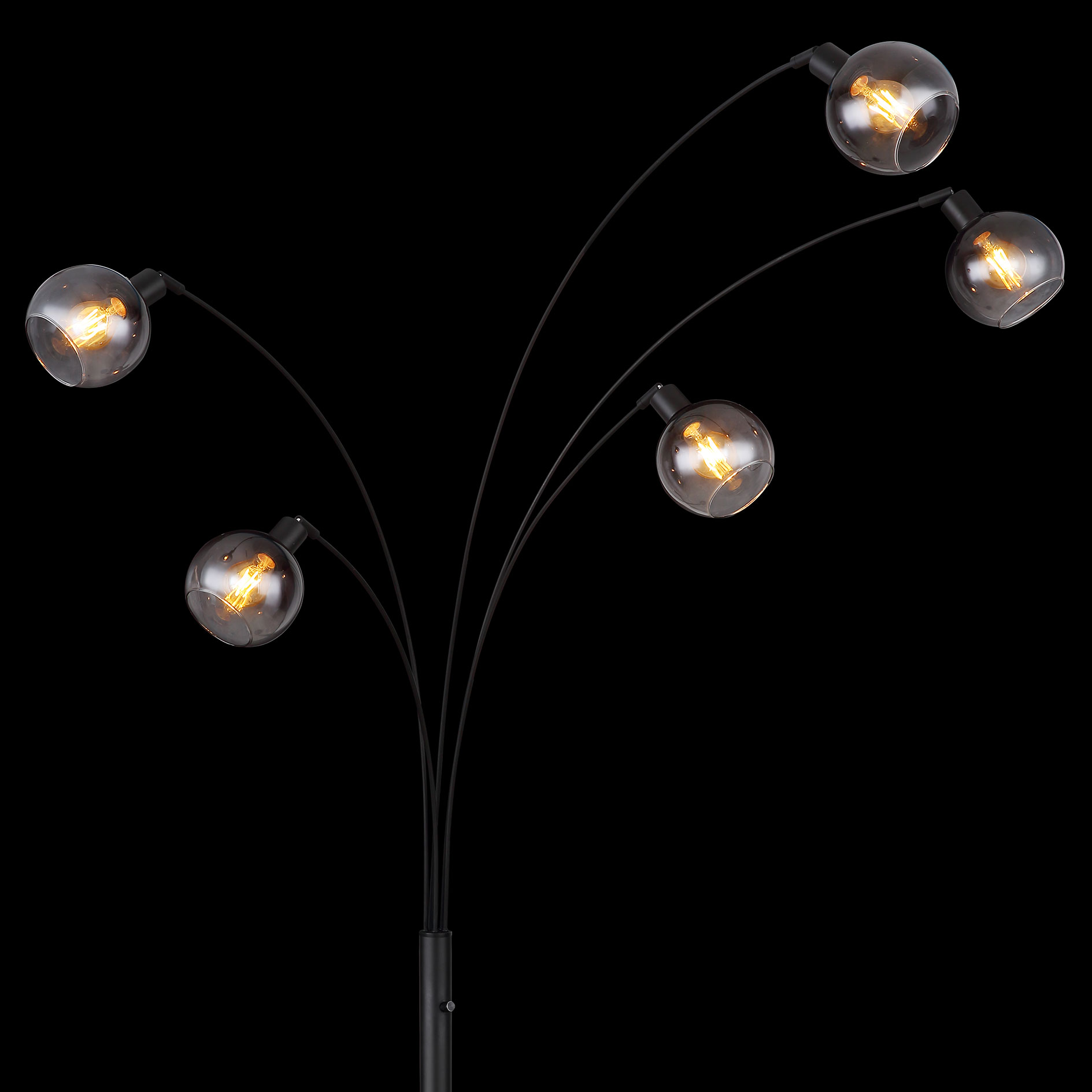Stehleuchte - rauchfarben-schwarz matt - 98 cm