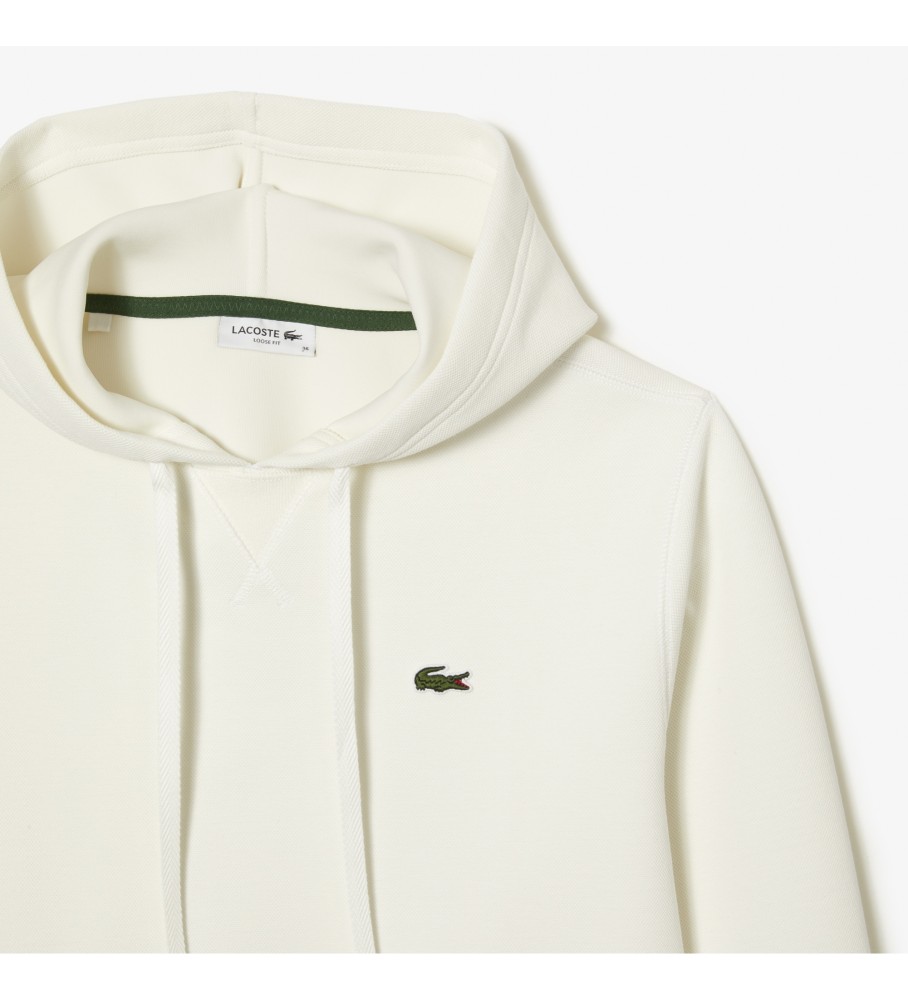 Moletom Lacoste Loose Fit com Capuz, Branco