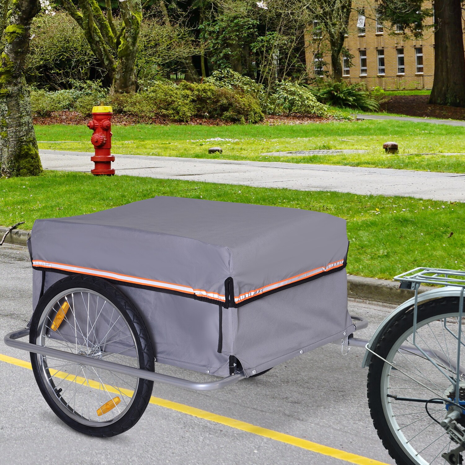 HOMCOM Transportanhänger inklusive Anhängerkupplung grau 140 x 88 x 60 cm (LxBxH)