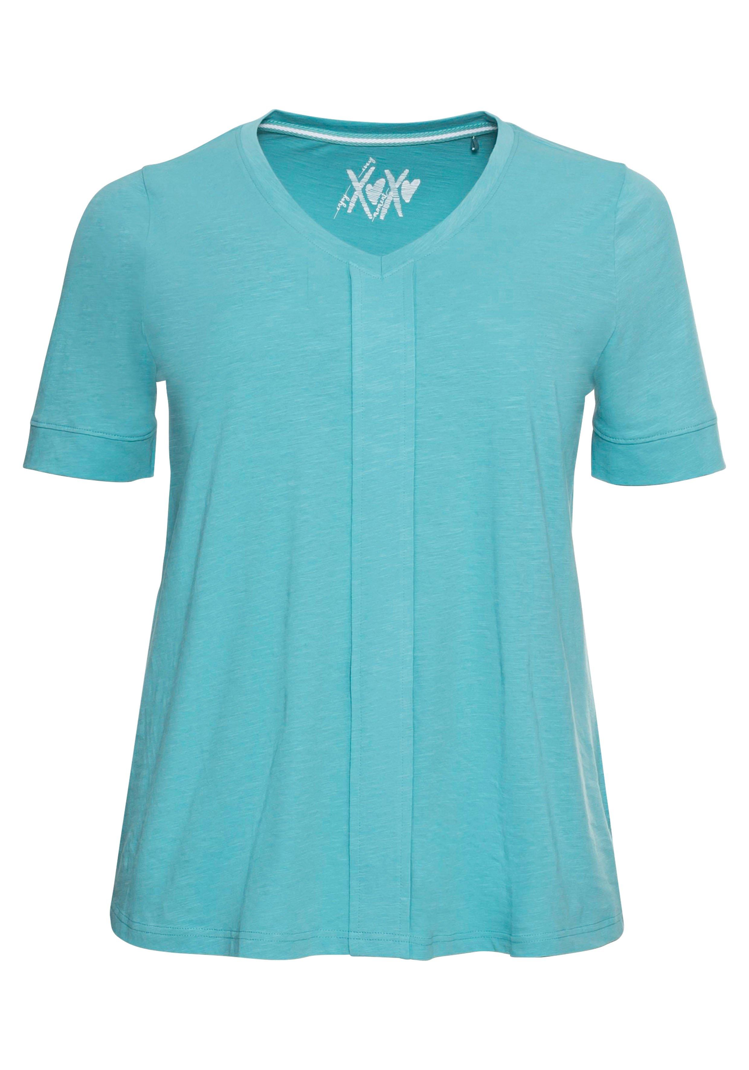 T-Shirt mit gesteppter Falte vorn, aus Jersey