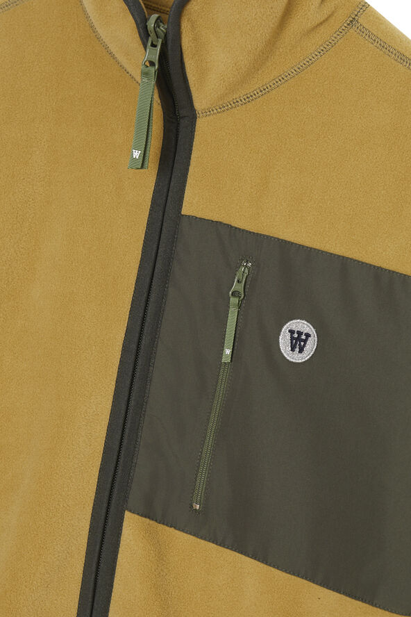Wood Wood WWJay Chrome Badge Zip Fleece Richard beige