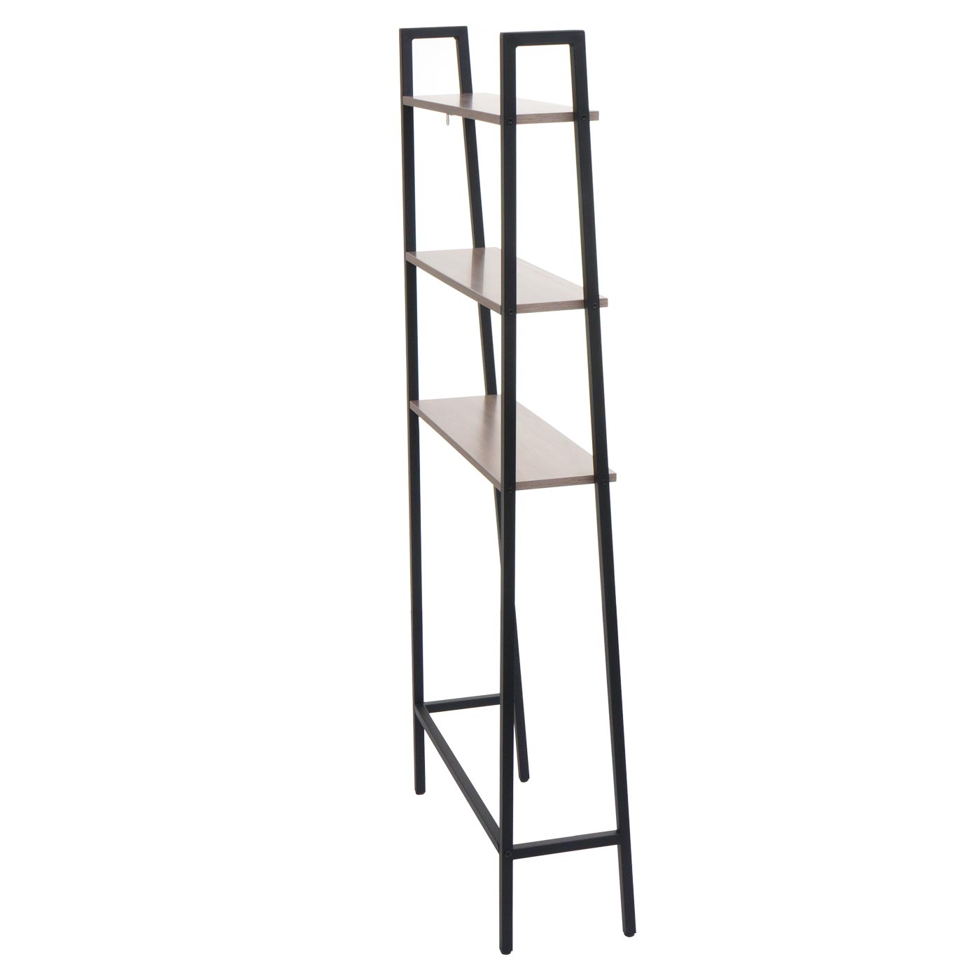 Standregal MCW-K82, Badregal Waschmaschinen-Regal Leiterregal, Industrial Metall Holz 155x64x25cm ~ grau-braun