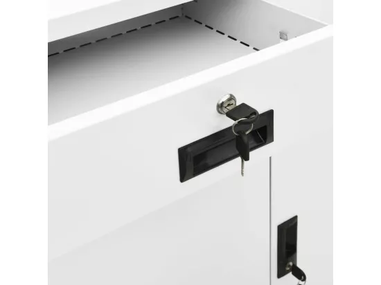 Armoire de bureau Blanc 90x40x102 Acier
