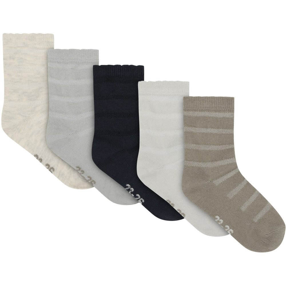 Køb Minymo Night Gray Strømper M/ Strik 5-Pack