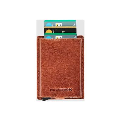 Maverick Rough Gear - Portefeuille - slim RFID - cuir de buffle pleine fleur à tannage végétal - cognac