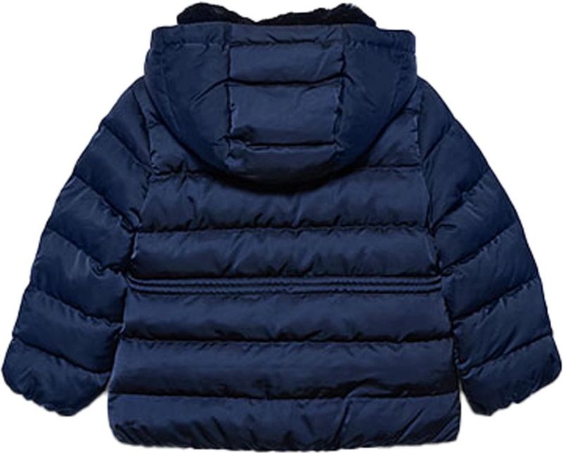 Abel & Lula Winterjas - Satin Navy - Meisjes met Faux Fur Kraag