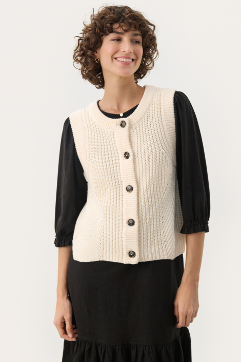 Part Two ecru dames gilet