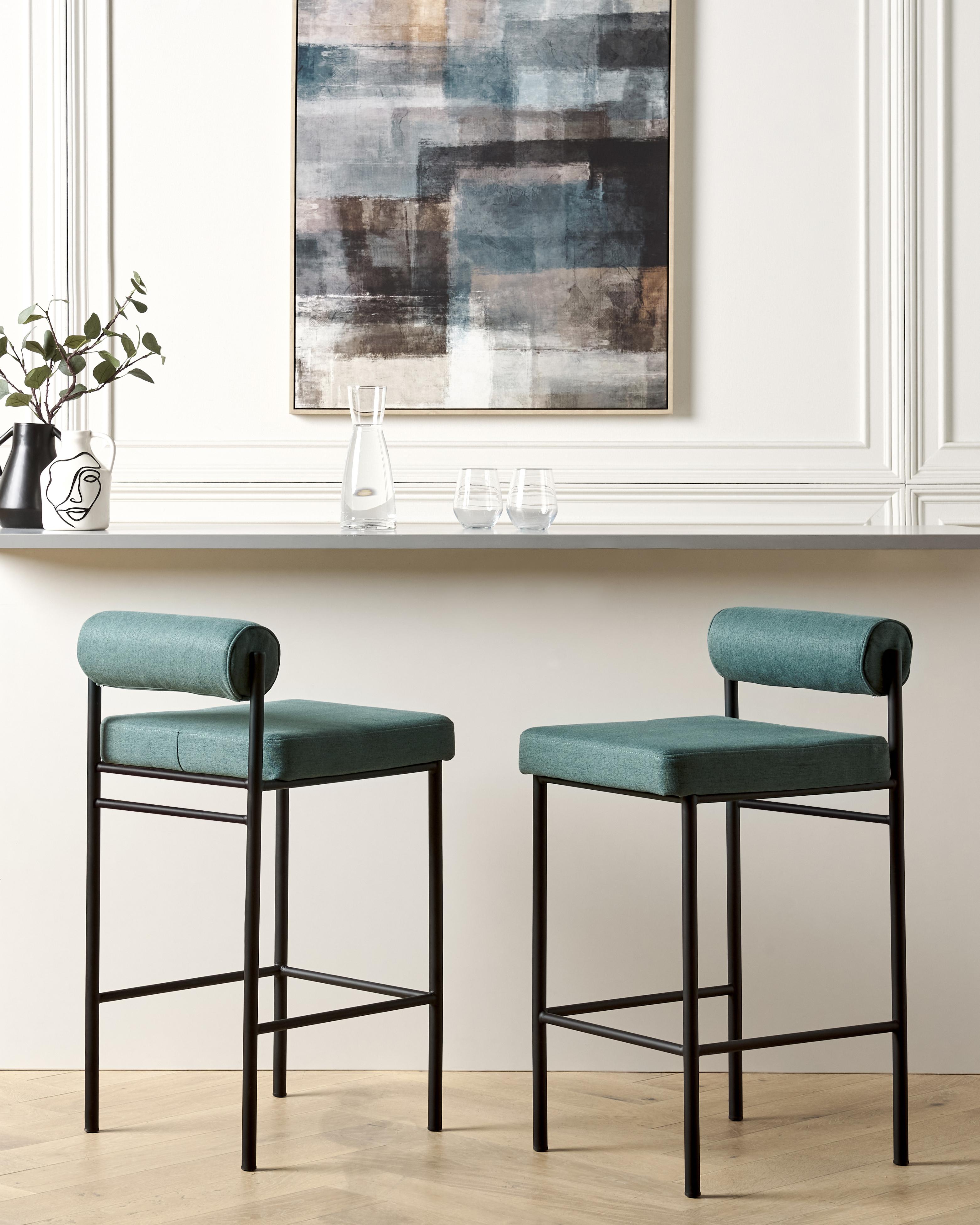 Set van 2 barstoelen AMAYA Groenblauw