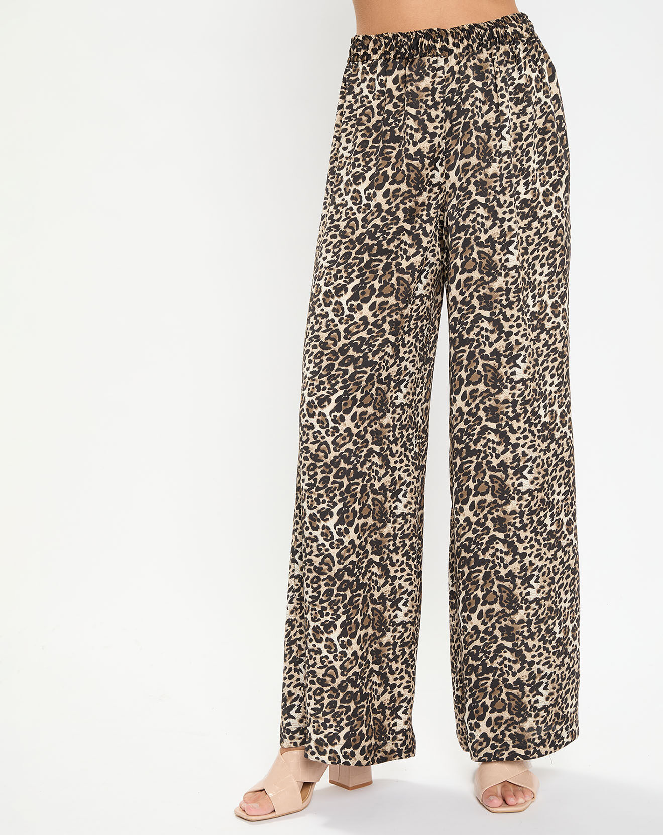 Lauren Vidal Pantalon West imprimé léopard beige/noir