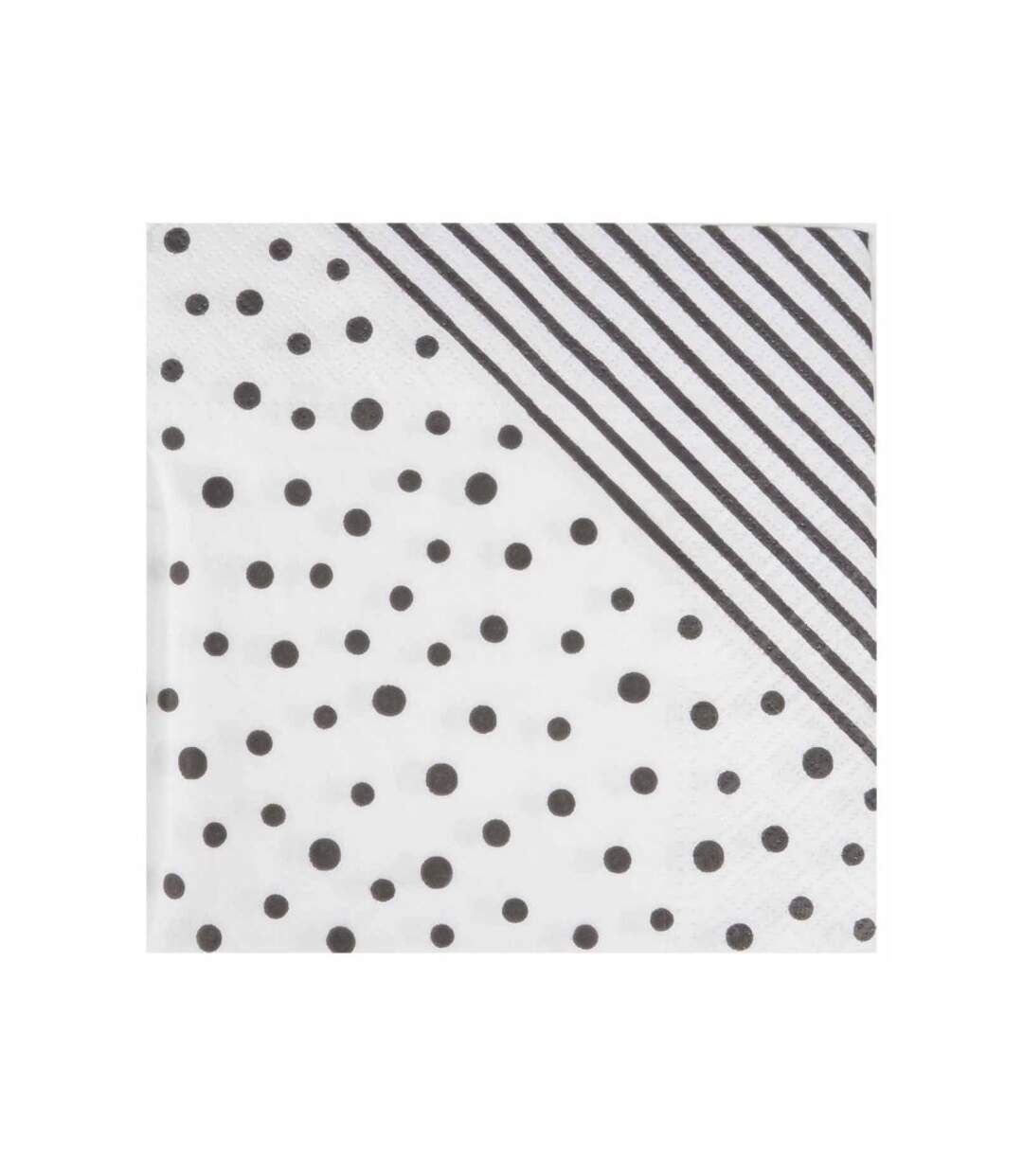 Paris Prix - Lot De 20 Serviettes En Papier pois & Rayures 33x33cm Blanc