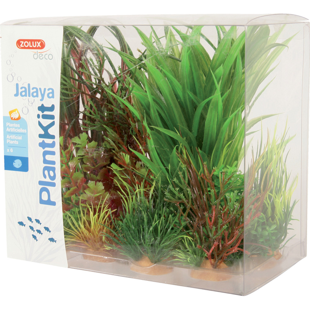 Jalaya n°3 plantes artificielles 6 pieces h 22 cm plantkit décoration d'aq