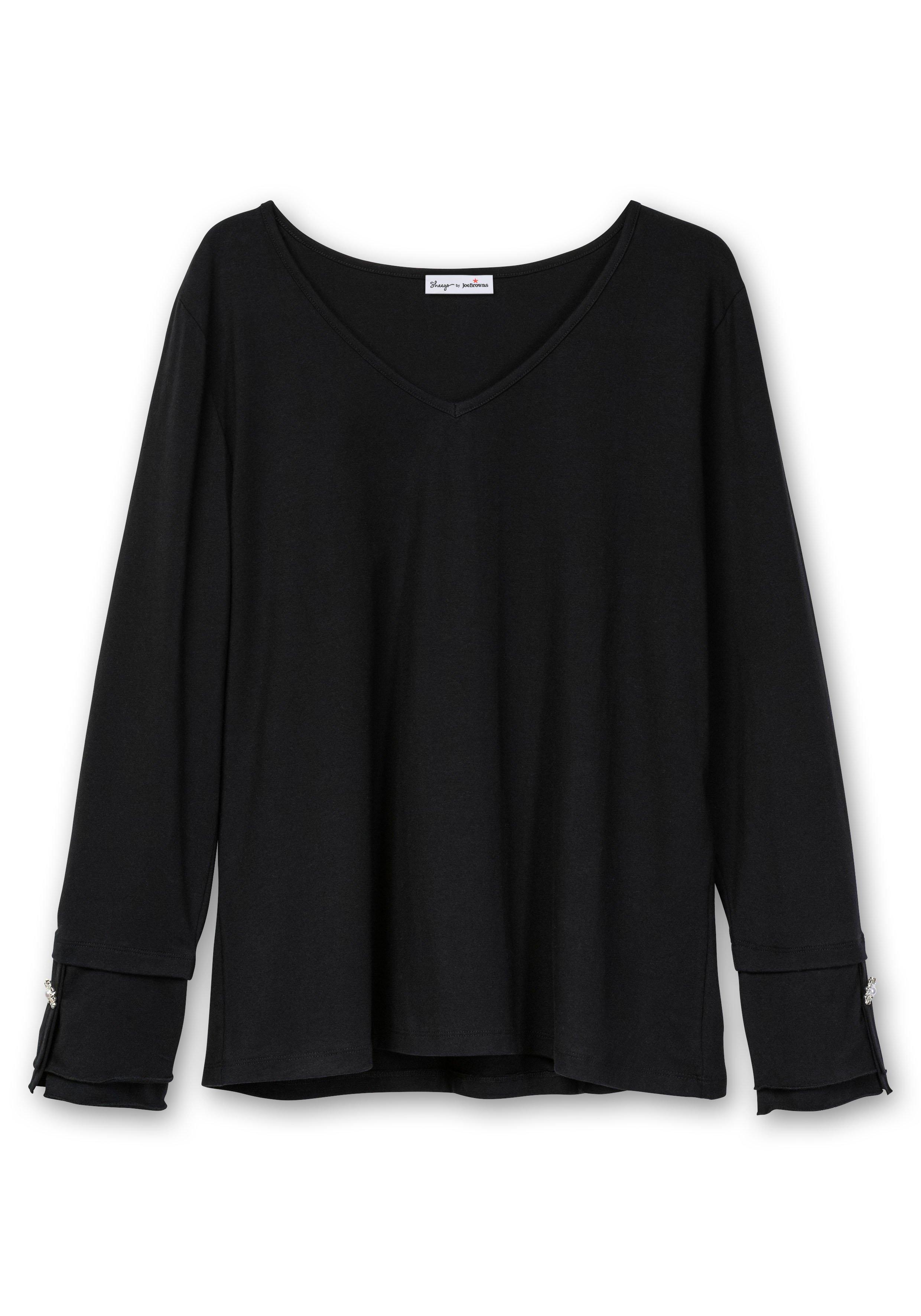 Langarmshirt mit Schmuckknopf am Ärmel