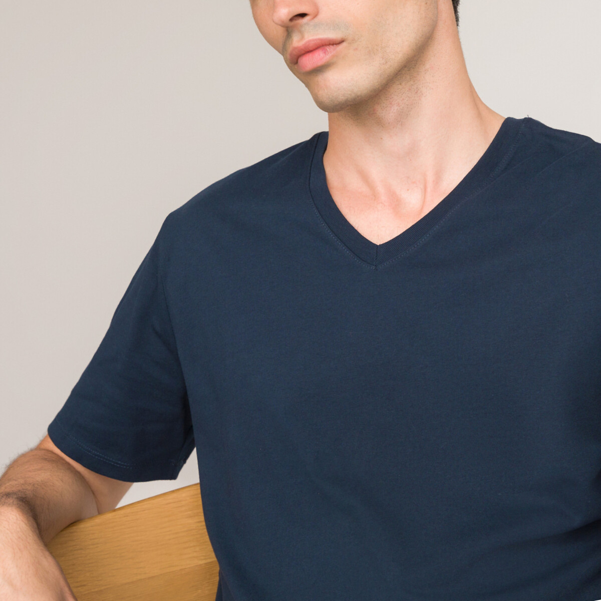 COLEÇÃO LA REDOUTE<br>Camiseta de manga curta com decote em V