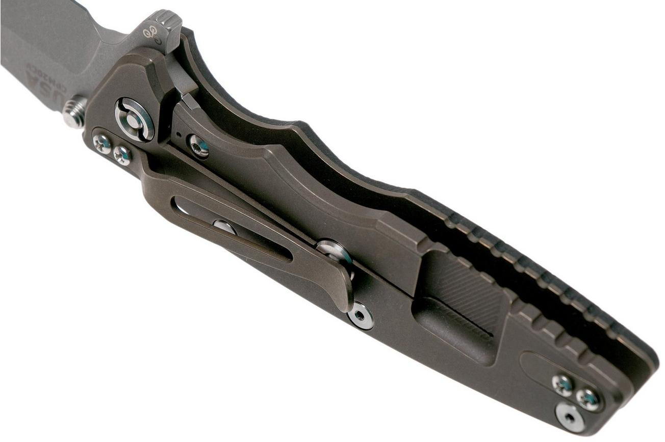 Rick Hinderer Eklipse 3.5” Tanto, CPM 20CV Battle Bronze, Black G10 zakmes
