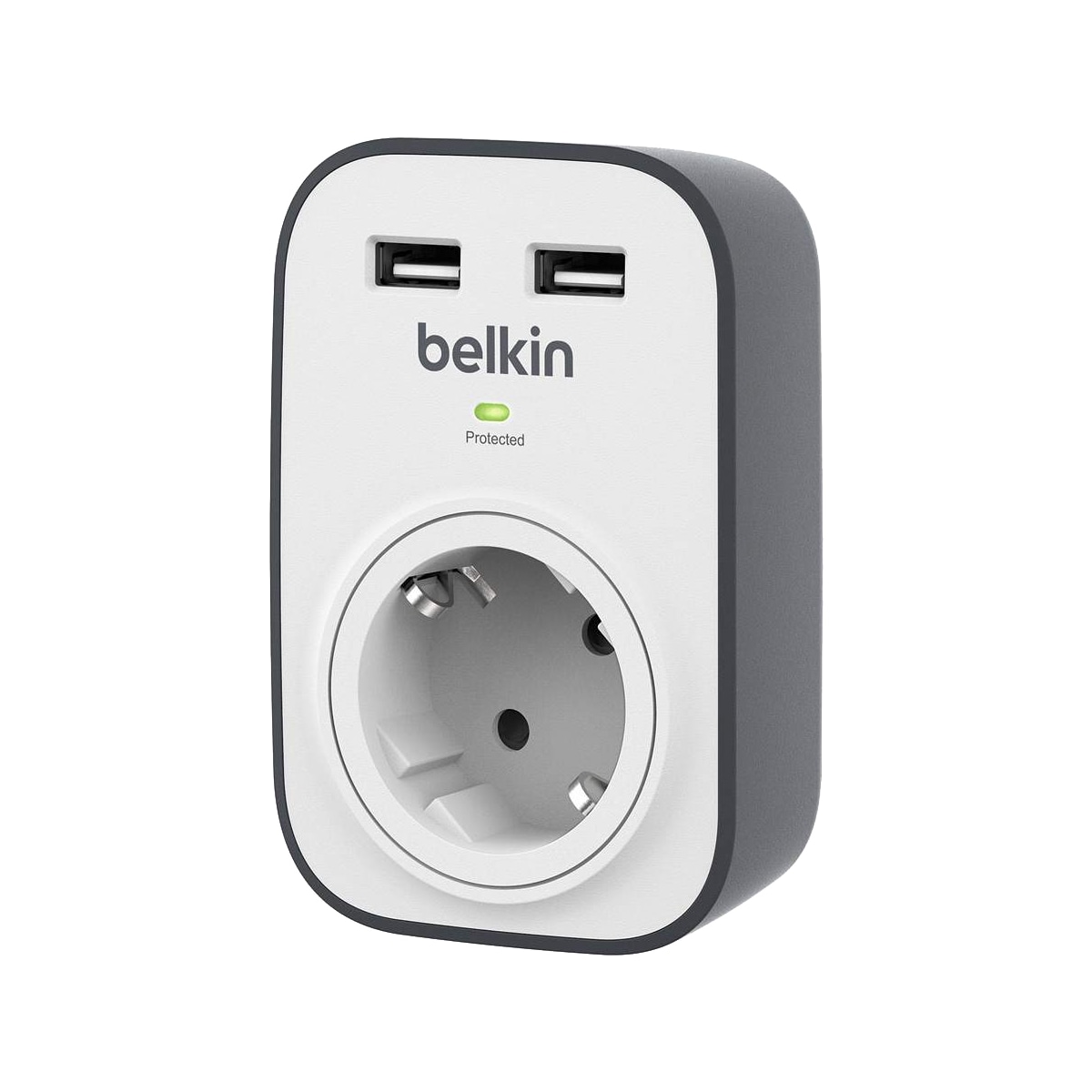 Belkin SurgeCube overspenningsvern med 2 stk. USB-ladeporter