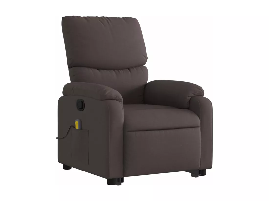 Fauteuil inclinable de massage Marron foncé Tissu