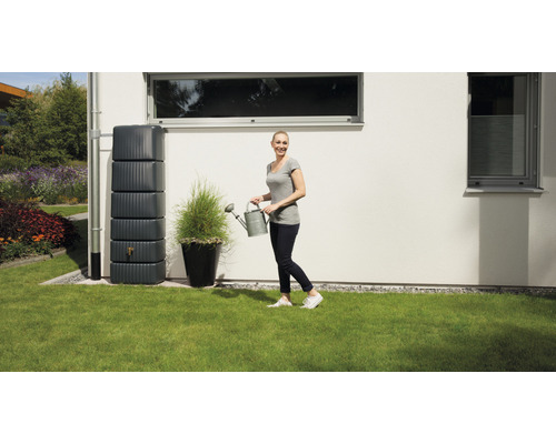 4rain Slimwall tank, 330 liter, grafietgrijs