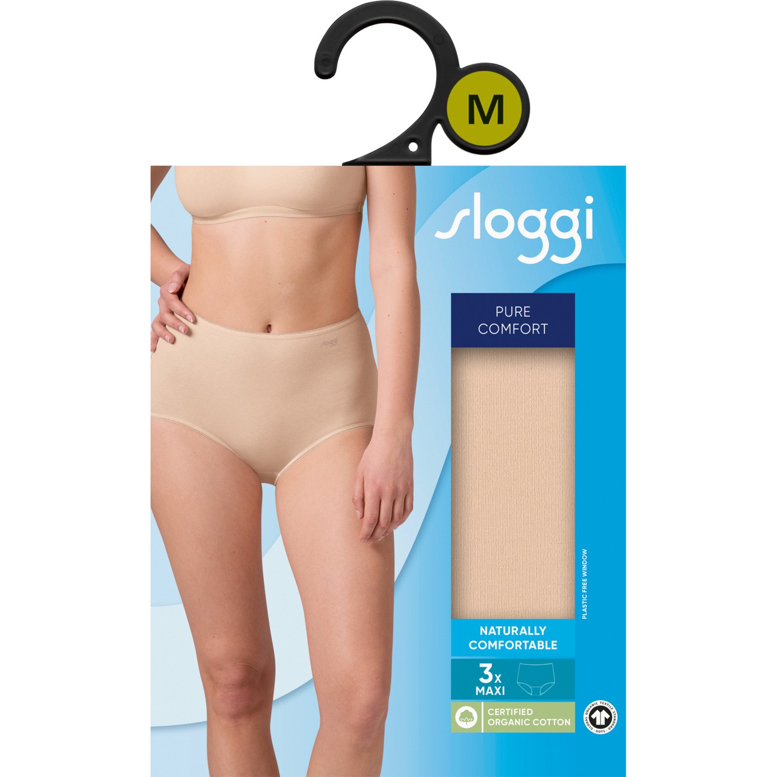 Sloggi Damen-Slip 3er Pack Pure Comfort Maxi M, nude