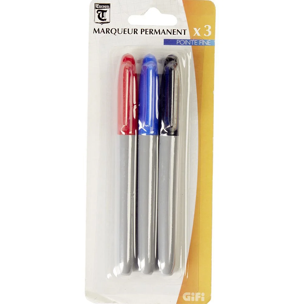 Marqueur permanent x3 pointe fine