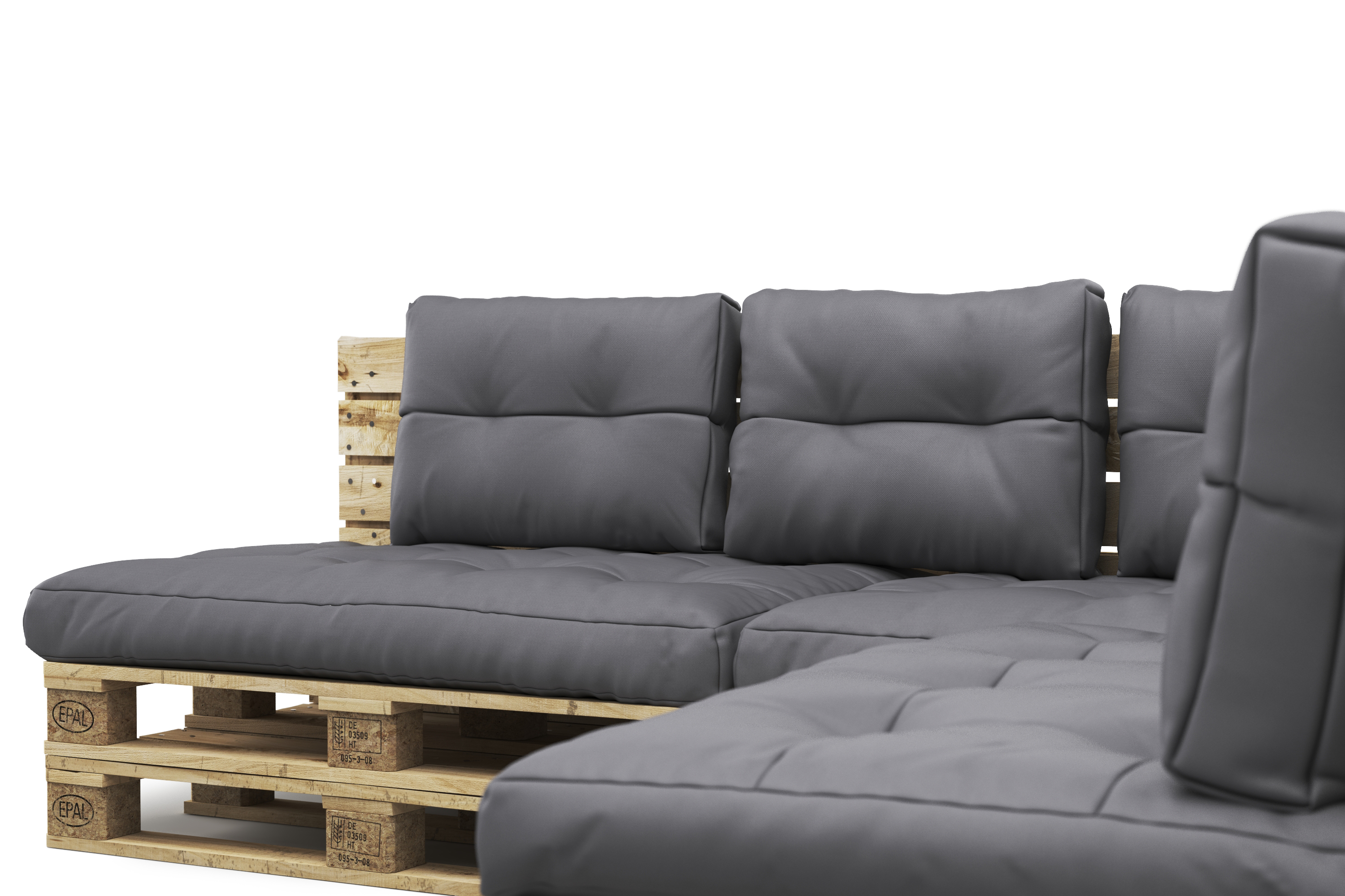 Palettenlounge ASCONA inkl. Kissen anthrazit