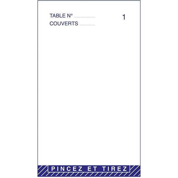 Bloc maître d'hôtel 50 feuillets tripli - 85 x 150 mm