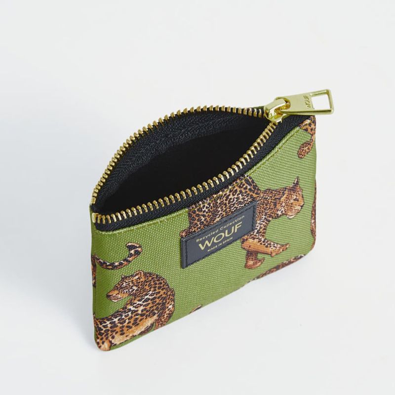 Petite pochette 13 cm Olive Leopard