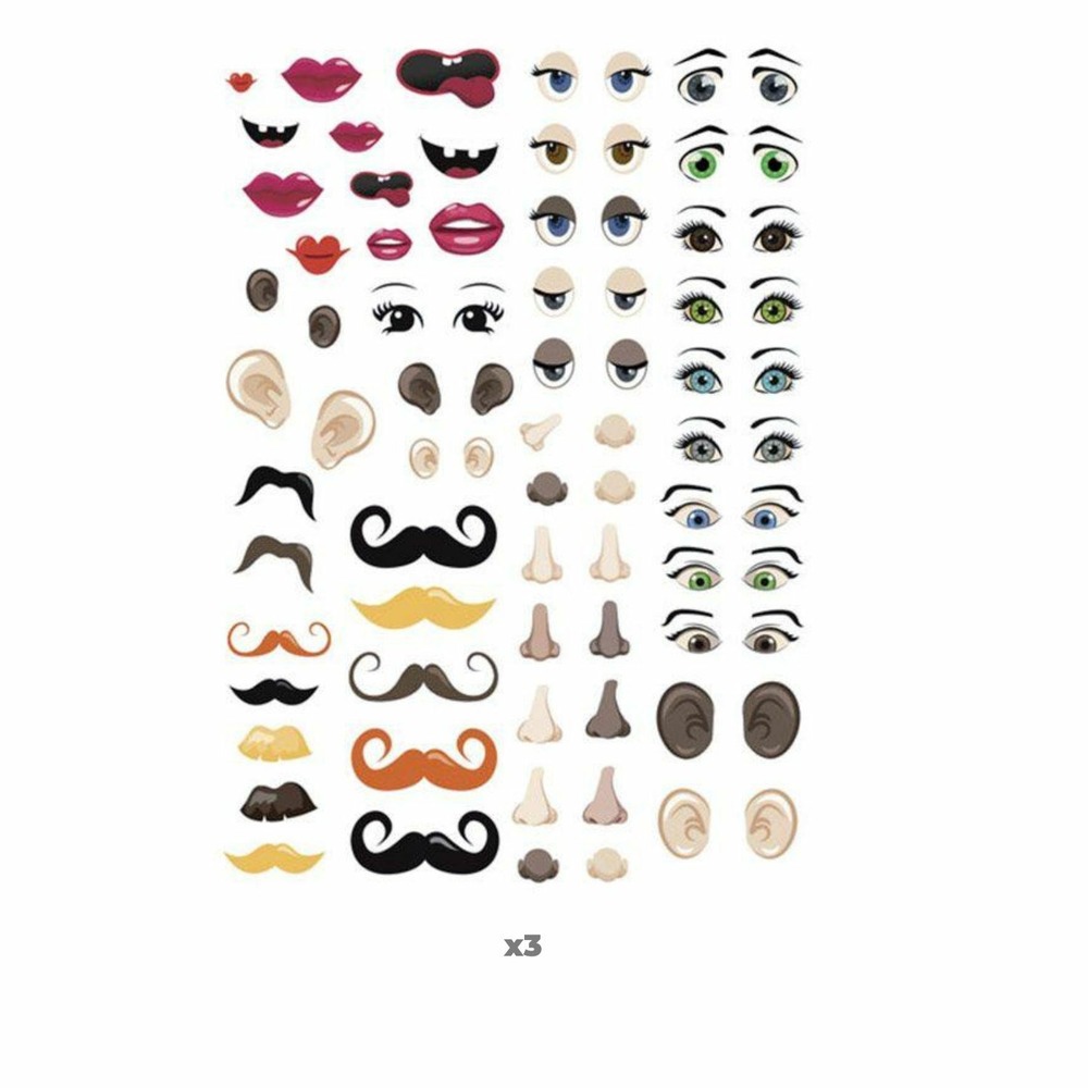 372 gommettes adhésives - yeux et visage
