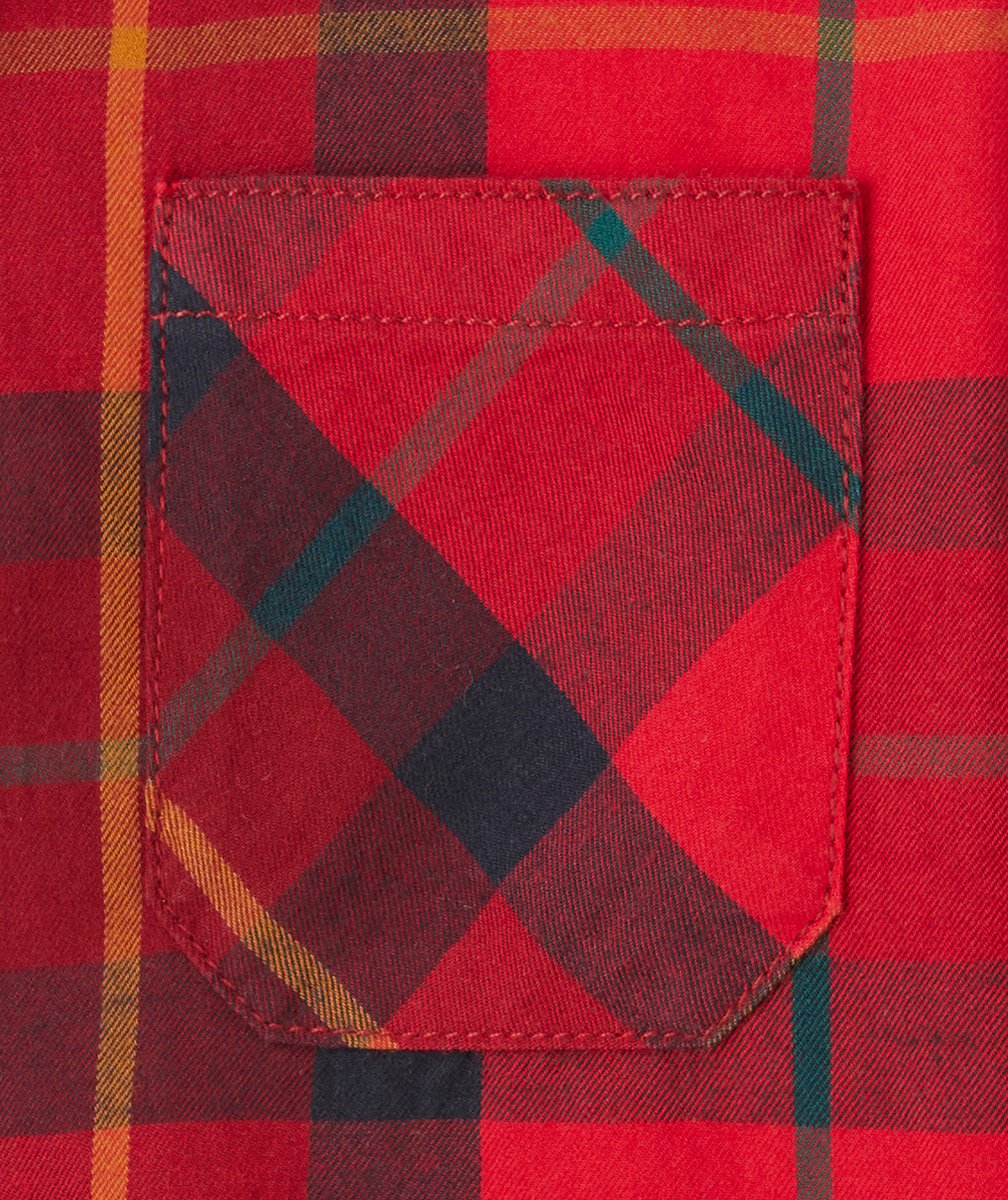 CHEMISE À CARREAUX GARÇON EN COTON ROUGE AVEC POCHE