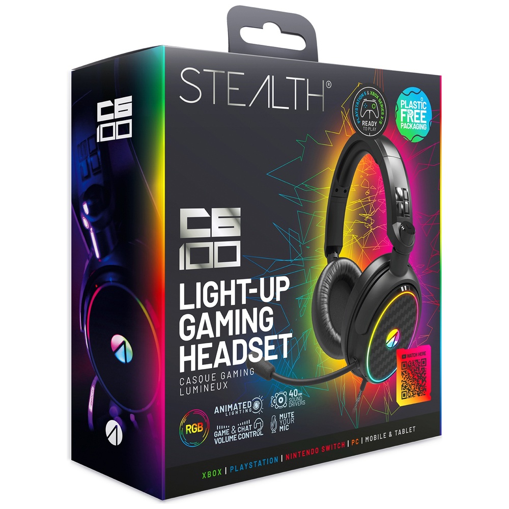 Stealth LED-beleuchtetes Gaming-Headset für Xbox, PS4/PS5, Switch, PC