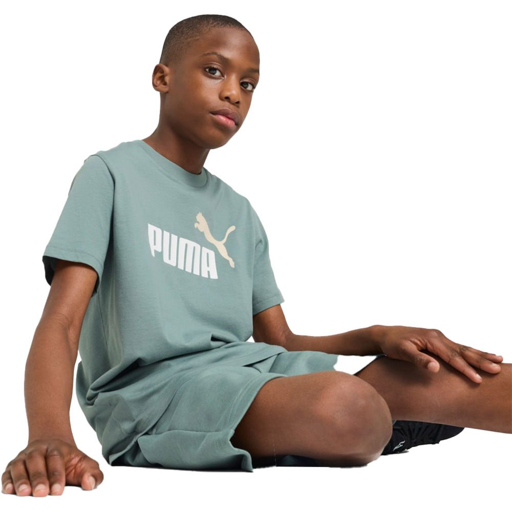Puma ESS 2 Color No.1 Logo T-Shirt B Kinder green Moon