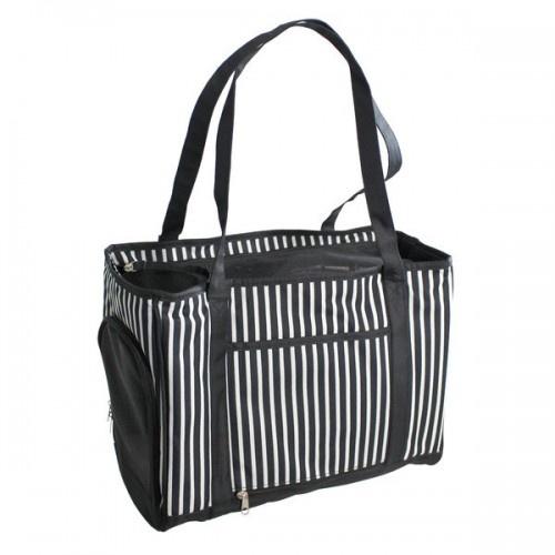 Bolsa de transporte para animais de estimação Yatek, preta e branca.