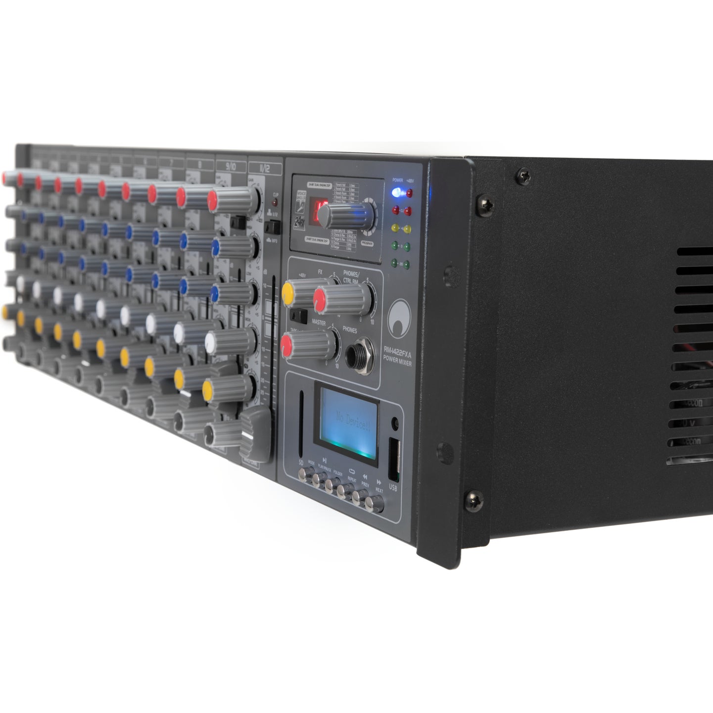 Omnitronic RM-1422FXA USB rack power mixer met Bluetooth en MP3-speler