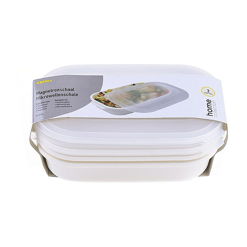 Magnetronschaal rechthoek - 800 ml - set van 3