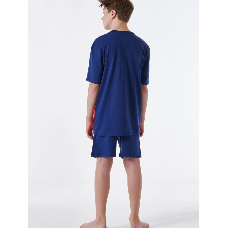 Schiesser Pyjama Organic Cotton rot, blau