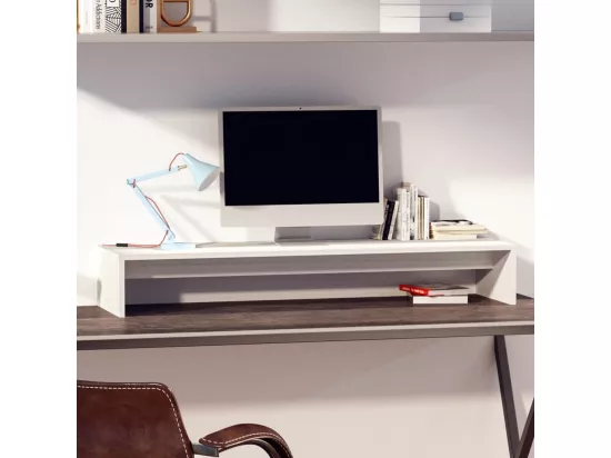 Support de moniteur Blanc 100x27x15 cm Bois de pin solide