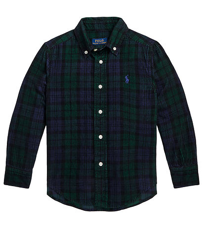 Polo Ralph Lauren Skjorte - Fløjl - Navy/ Grønternet