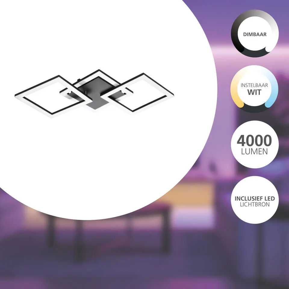 EGLOconnect.zParanday-ZSmartPlafondlamp-65cm-Zwart/Wit