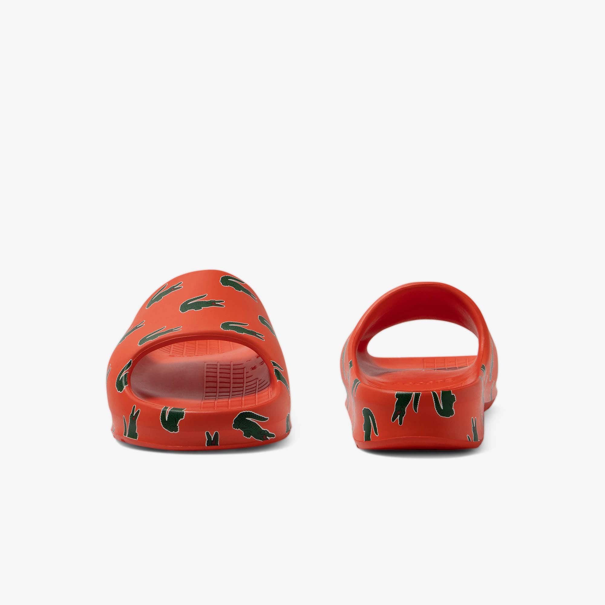 Claquettes Serve Slide 2.0 femme détail coloré Claquettes & Sandales - Orange - Lacoste - Femme