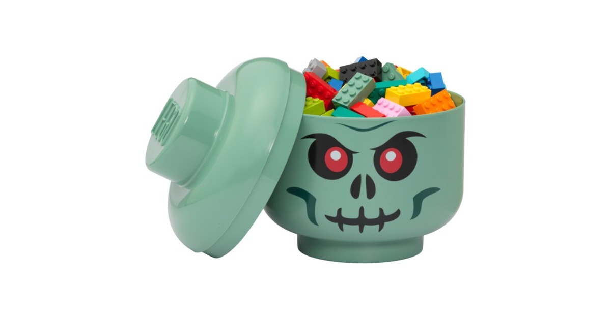Room CopenhagenLEGO opberghoofd skelet opbergdoos  (Groen/zwart)