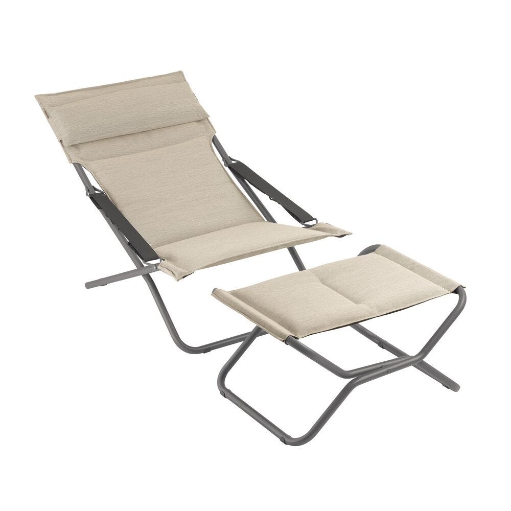 Klappbare gepolsterte Fußstütze / Hocker Bayanne Hedona Beige Latte