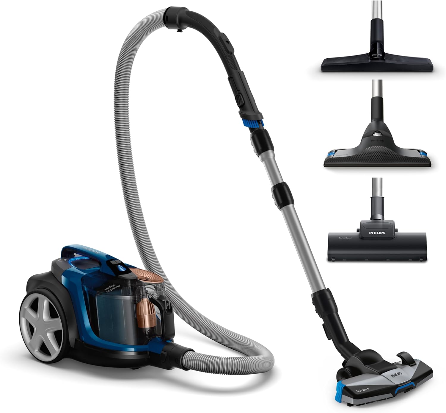 Philips PowerPro Expert Beutelloser Staubsauger – Kompakt, 900-W-Motor, PowerCyclone 8 Technologie für starke Saugleistung, Multi-Oberflächen-Reinigung, Allergy Lock, Super Turbo Bürste (FC9745/09)