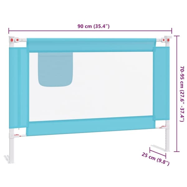 vidaXL Sengehest småbarn blå 90x25 cm stoff