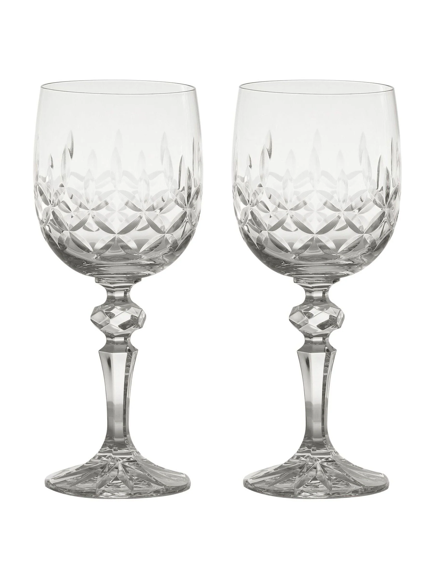 The DRH Collection Set of 2 Dorchester Fully Wine Glasses Cut