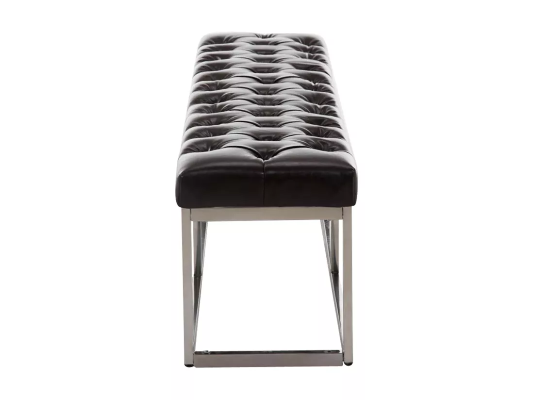Banquette - Similicuir & Acier inoxydable - Marron - Amun