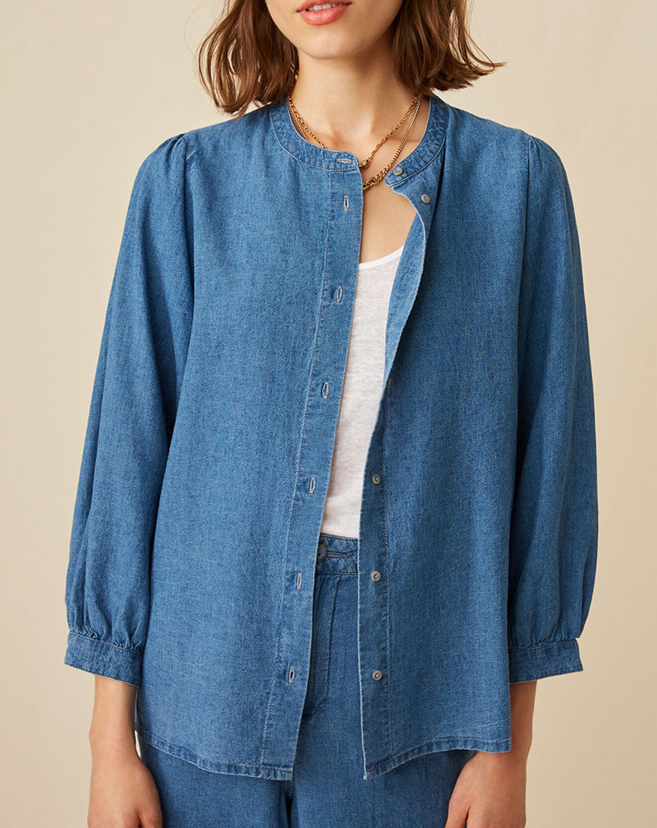 Harris Wilson Blouse en Lin & Coton Eymeline denim